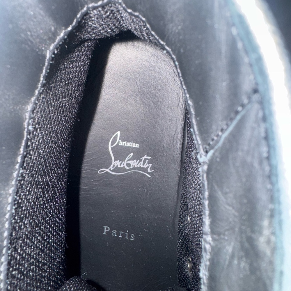 Christian Louboutin Black and Silver High-Top Sneakers - Picture 5 of 11